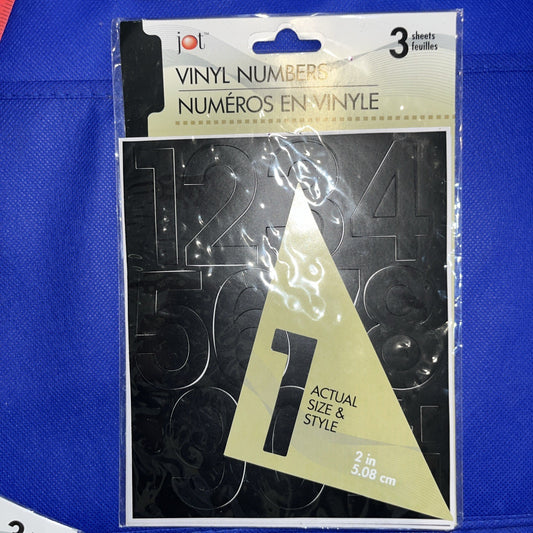 Joy Vinyl Numbers 3 Sheets Black 2 Inch