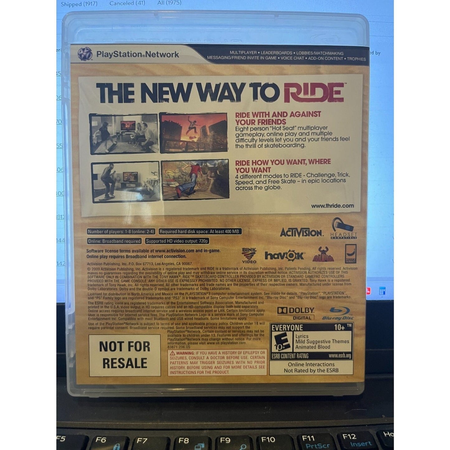 Tony Hawk - Ride (PS3) New Case, Tested, No scratches, resealed.