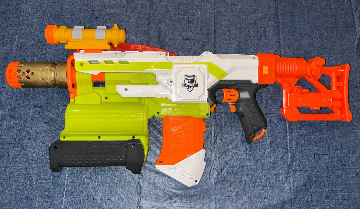 Nerf N-Strike Elite Modulus Demolisher 2in1: Scope w/Extra Mag +Holder, Stock