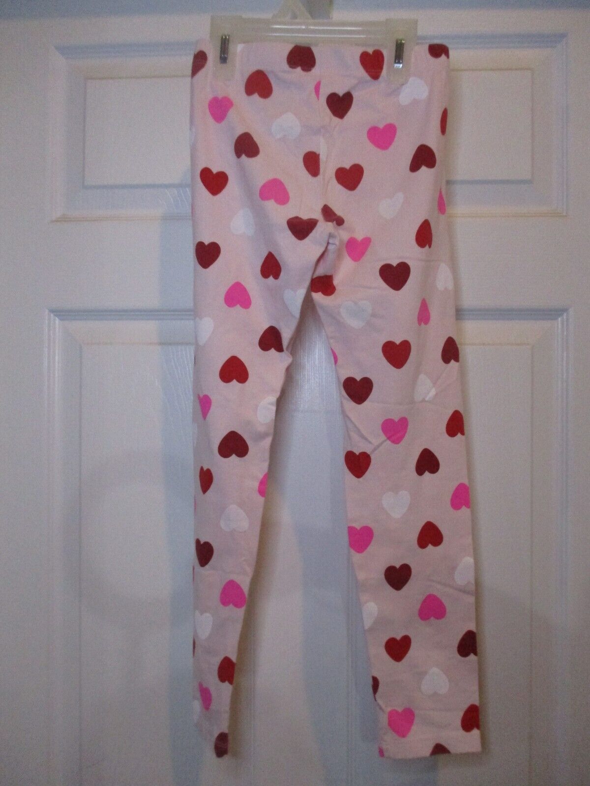 Girls Cat & Jack Pink Red White Hearts Leggings Medium 7/8