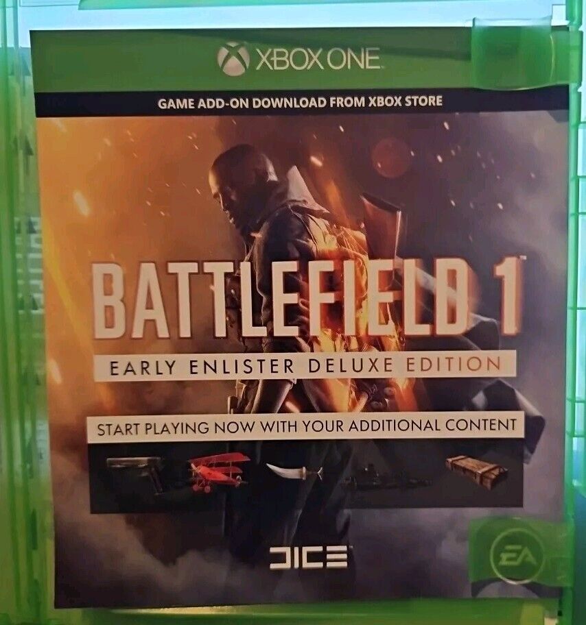 Battlefield 1 Early Enlister Deluxe Edition For Xbox One . Tested. Resealed