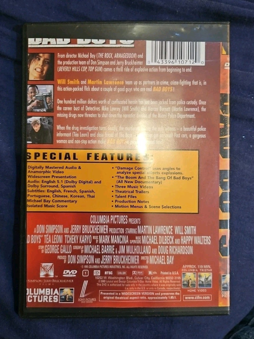 Bad Boys (DVD, 1995) Slimcase. Cropped Sleeve.