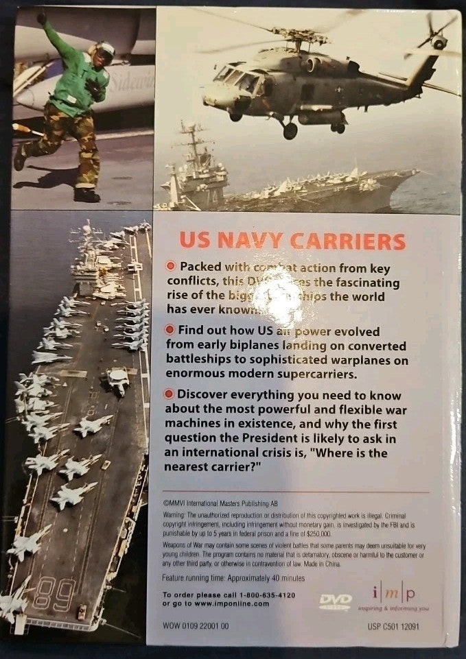 US Navy Carriers, Weapons of War (DVD, & Book)