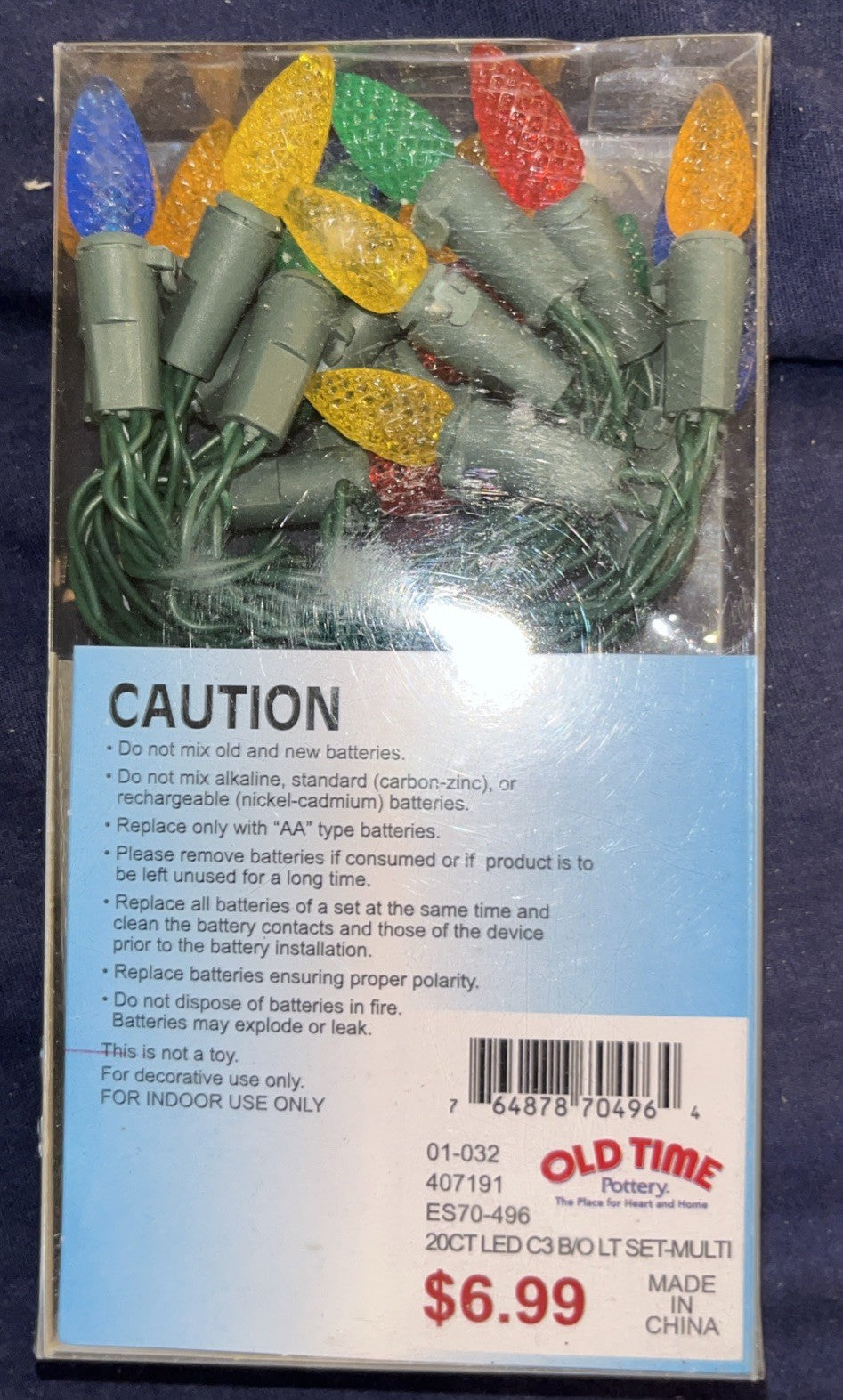 20 LED Diamond Cut C3 Multicolor Lights Battery Operated