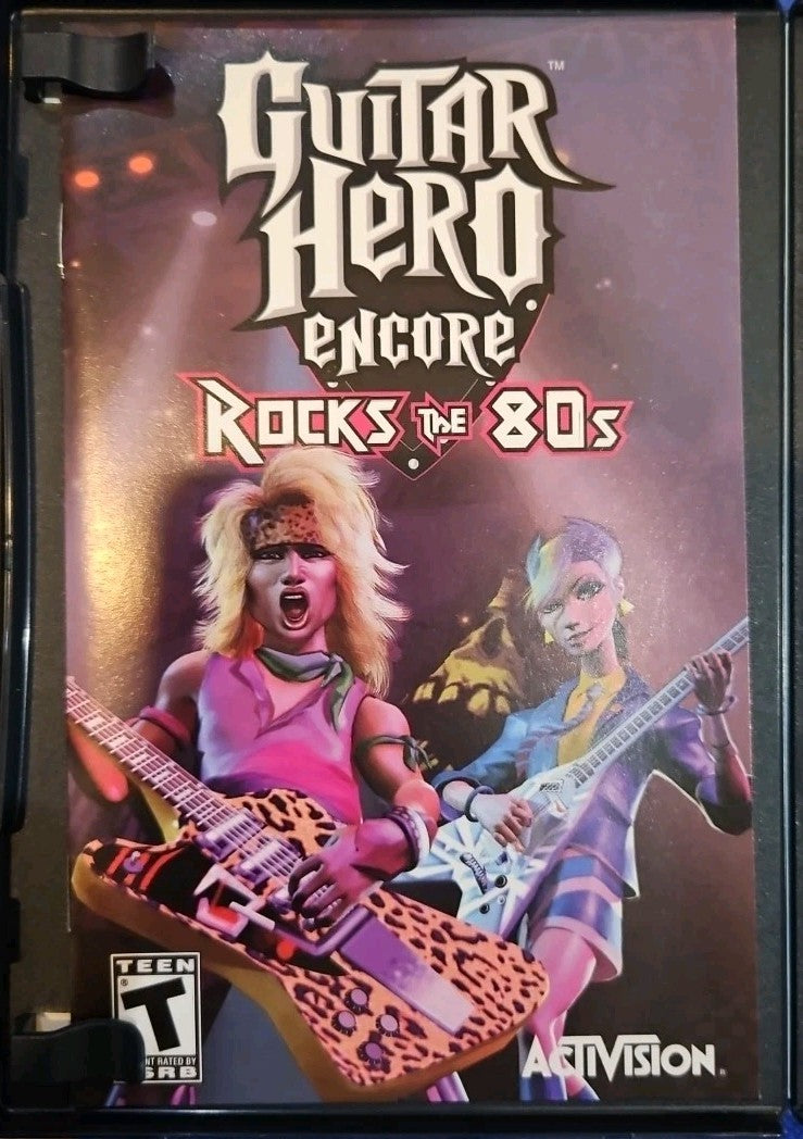 Guitar Hero Encore: Rocks the 80s (PS2) Mint. Tested. Manual. Poster