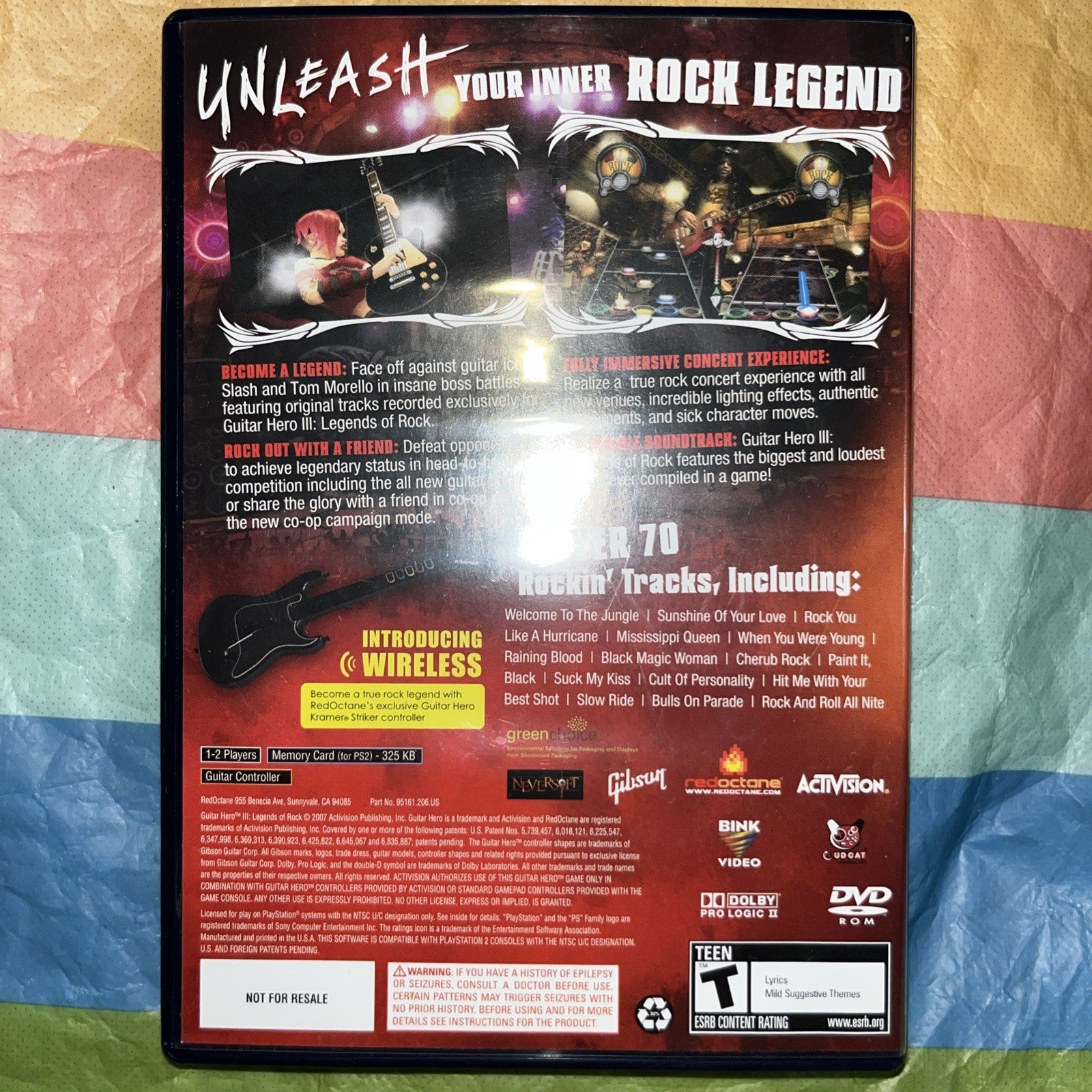 Guitar Hero III Legends Of Rock (PS2) Tested. Manual. Original Case