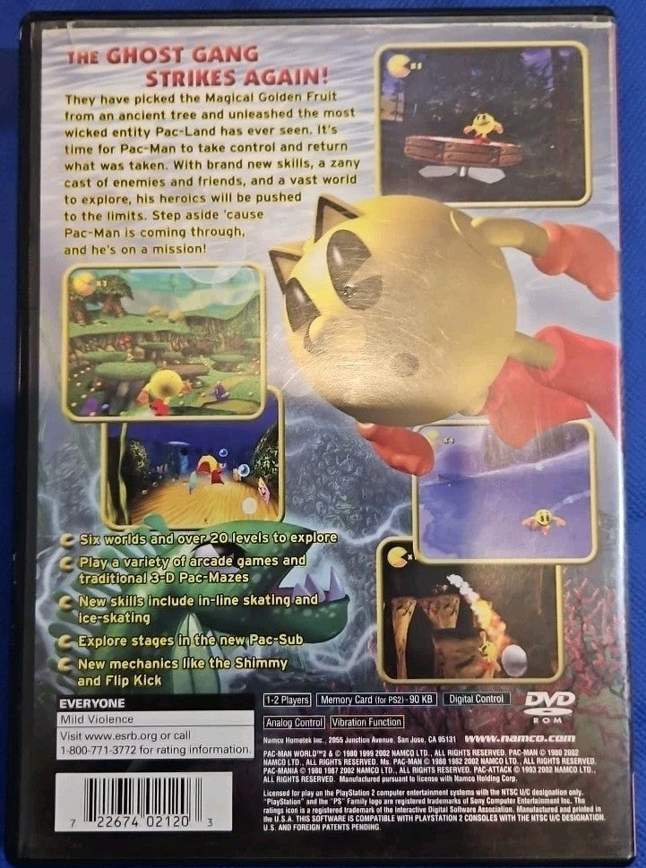 Pac Man World 2 (PS2) Mint w/Manual. Tested
