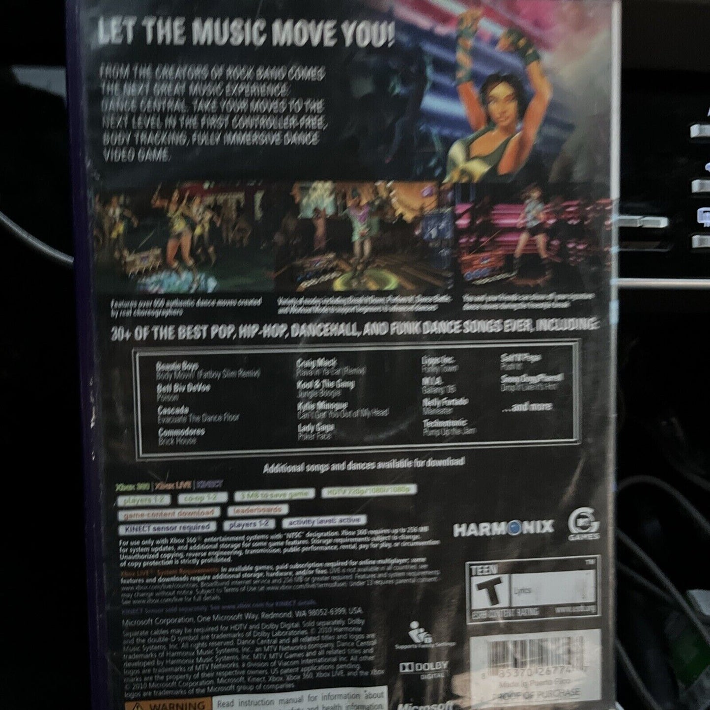 Dance Central (Microsoft Xbox 360) Complete w/Manual, Cover  Art Wrinkled