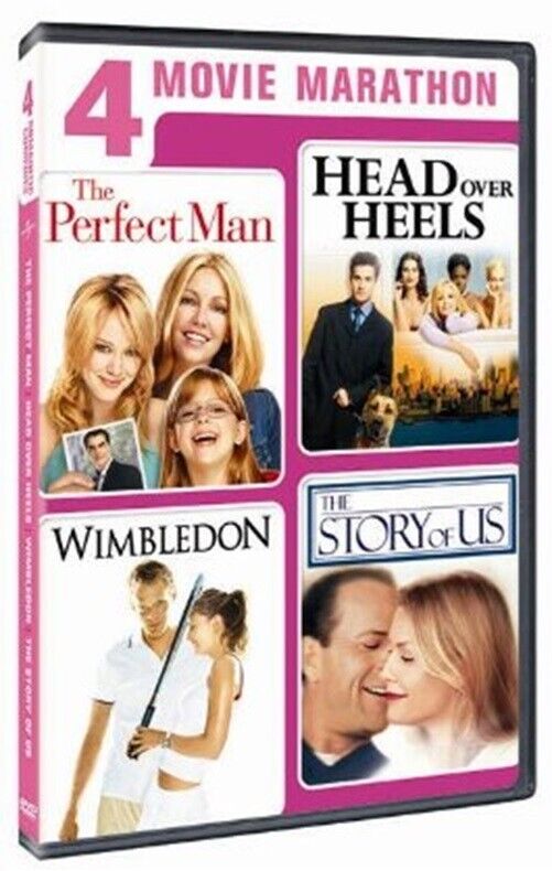 4 Movie Marathon: The Perfect Man/Head Over Heels/Wimbledon/The Story of Us NEW