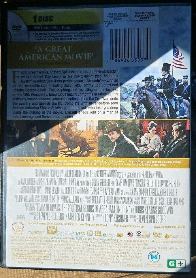 Lincoln (DVD, 2012) New Sealed