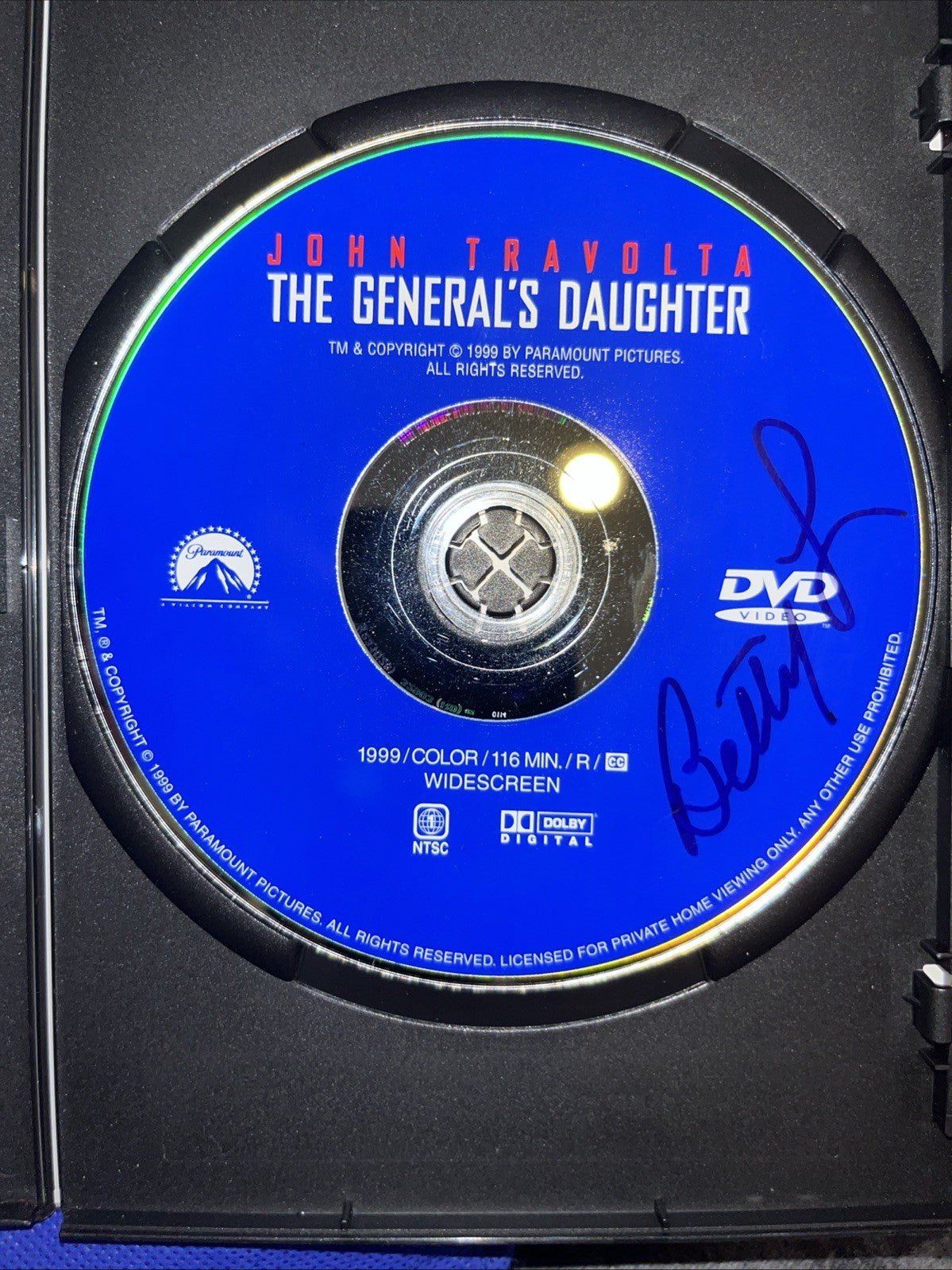 General's Daughter (DVD, 1999). Tested. Former Owner Signed Disc.