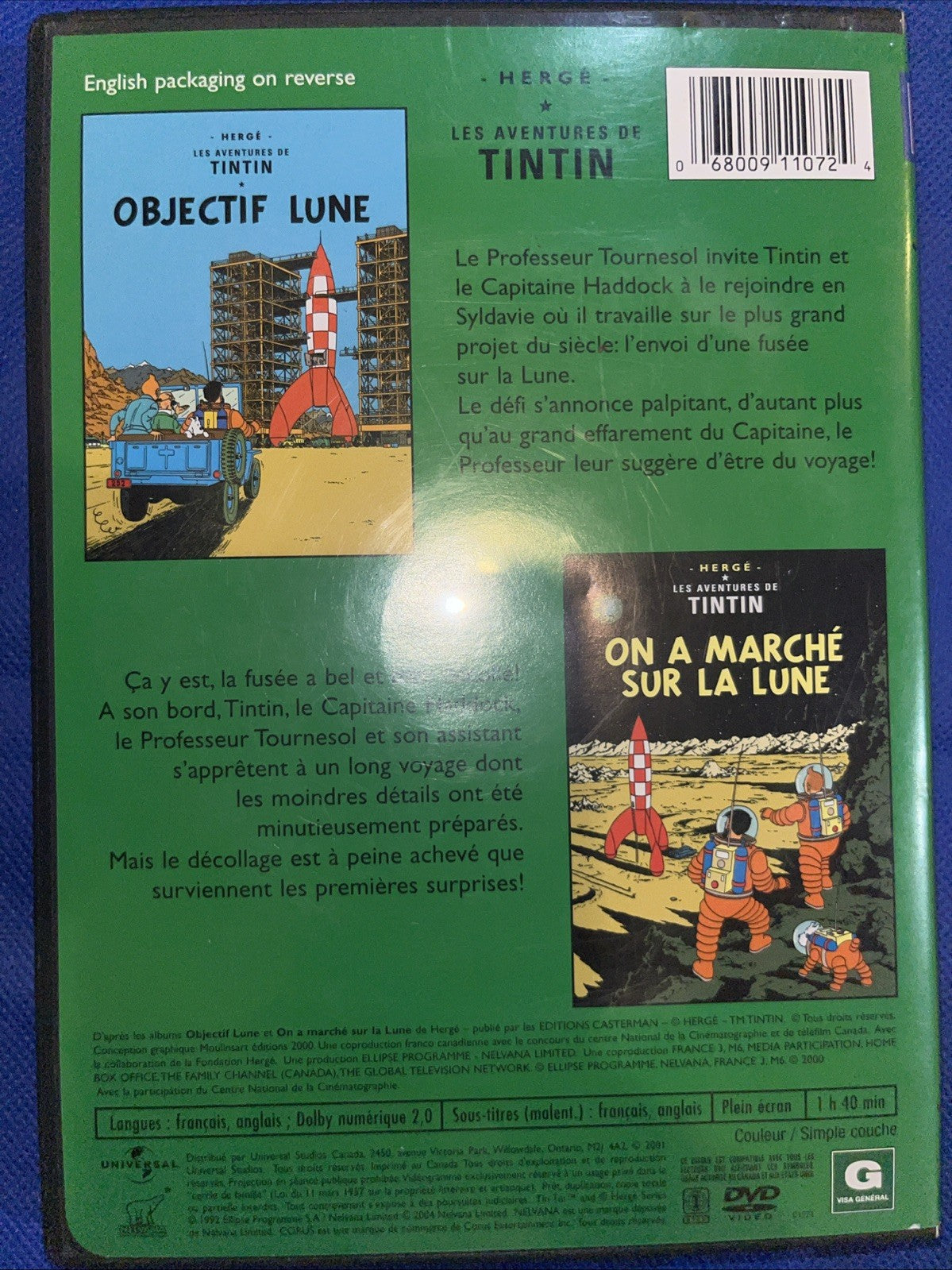 Adventures of Tintin: Objectif Lune & on Marche (DVD) Sealed