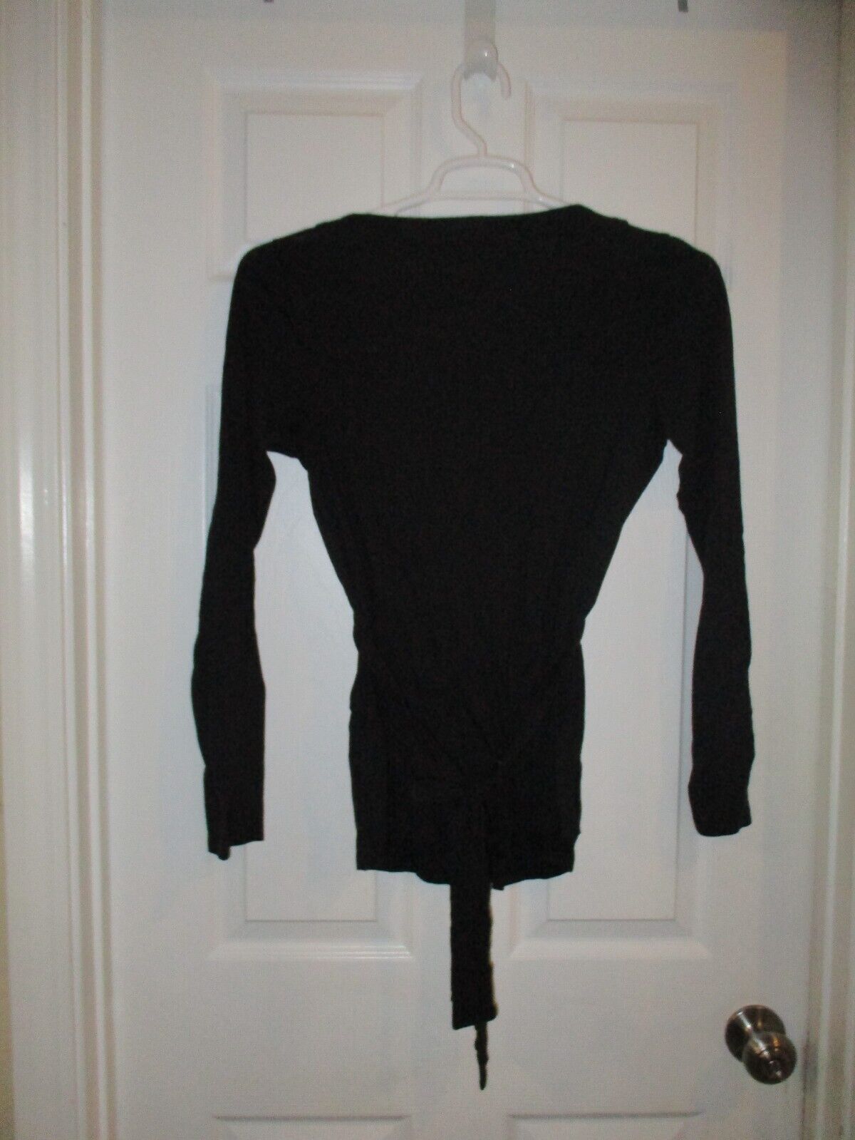 Old Navy Maternity Black Faux Wrap Blouse Shirt Top Medium