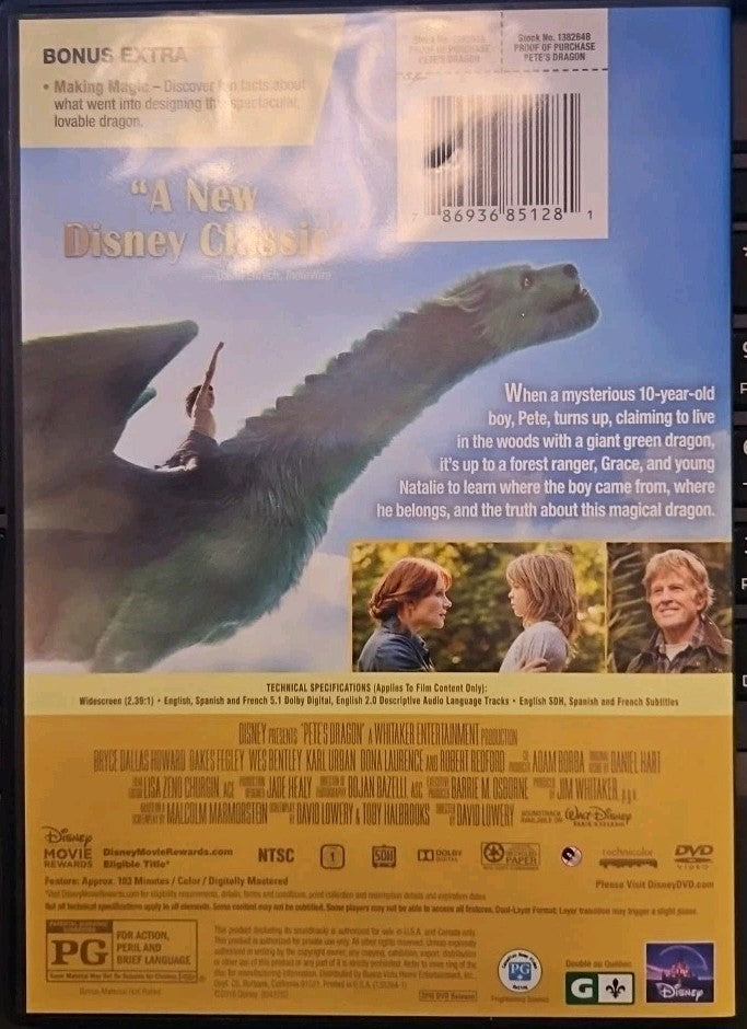 Pete's Dragon (DVD, 2016) New