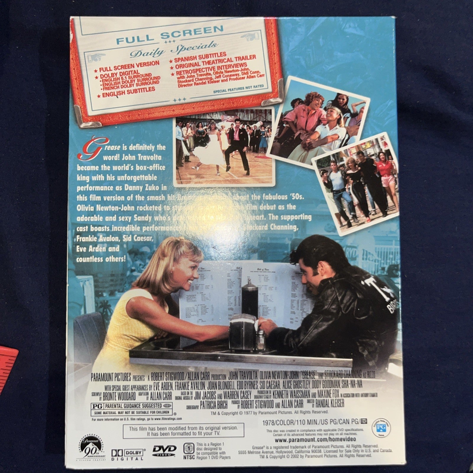 Grease (DVD, 2003, Full Frame Checkpoint) Tested. Without Slipcover
