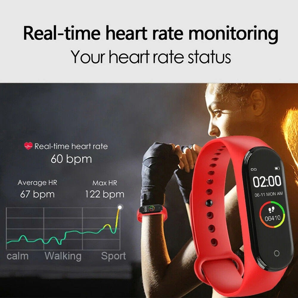 NEW M4 Smart Bracelet Bluetooth Connection Android 4.4+ & IOS above 8.5 Black