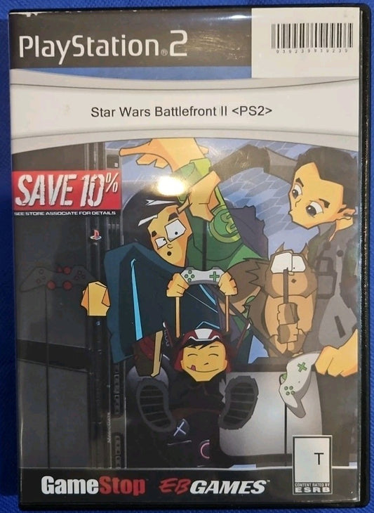 Star Wars: Battlefront II (PS2) Gamestop Cover. Mint. Tested.