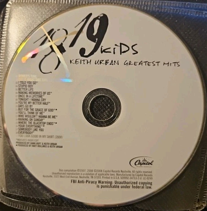 Keith Urban - Greatest Hits, 19 Kids CD, Pre-owned, Very Good Condition, 2008