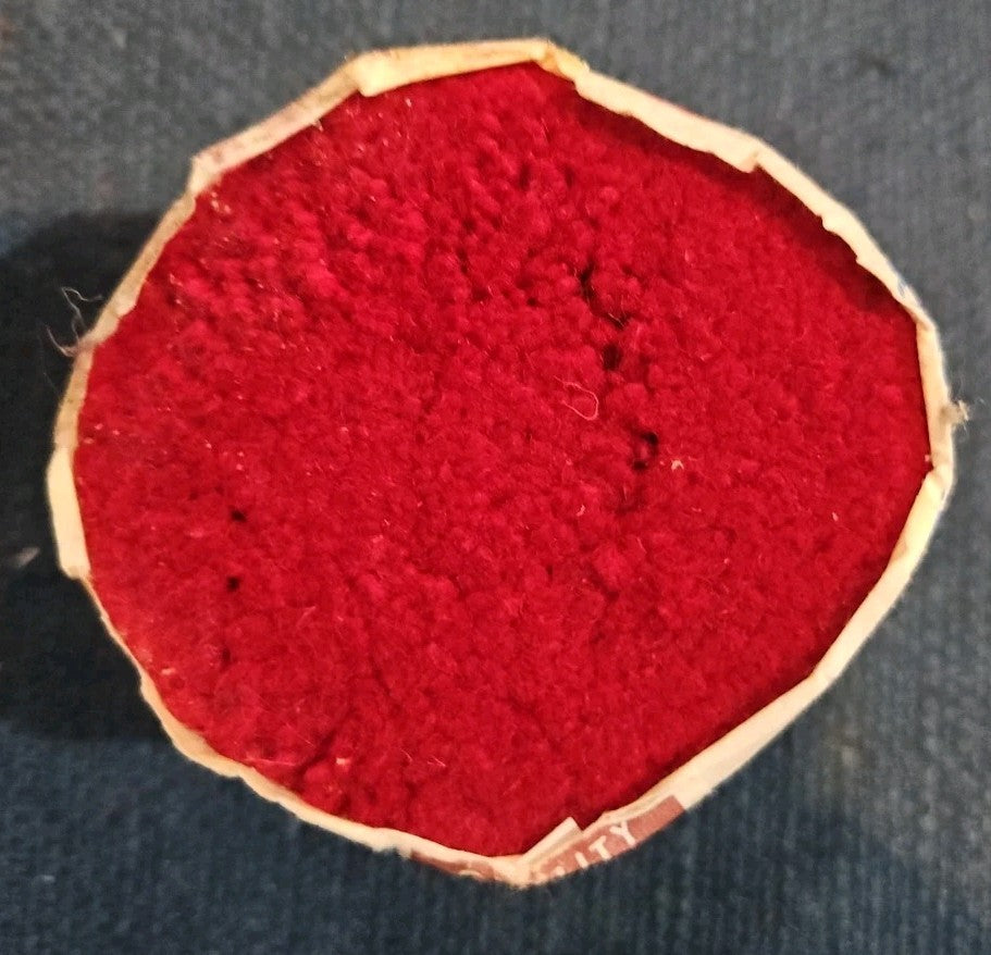 Readicut Hook Rug Red 3"  Wrapped Mothproof 51% Wool 49% Rayon
