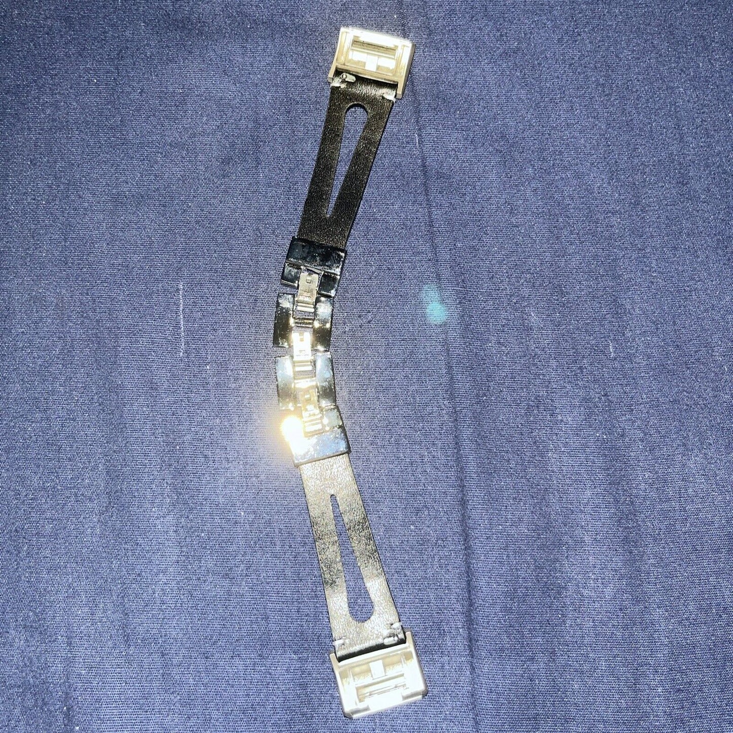 Bayite Fitbit Alta Black Leather w/Chrome Link & Brushed Stainless Band