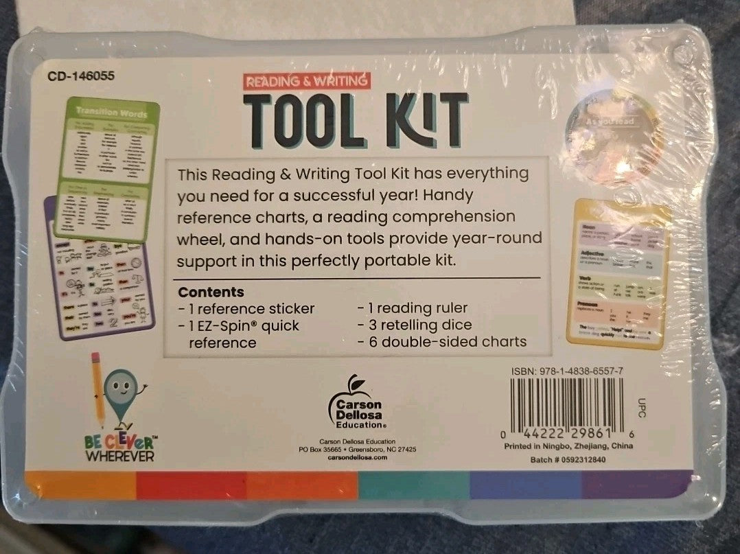 Be Clever Wherever Reading & Writing Tool Kit 12 Pieces Grades 3-5 Carson...