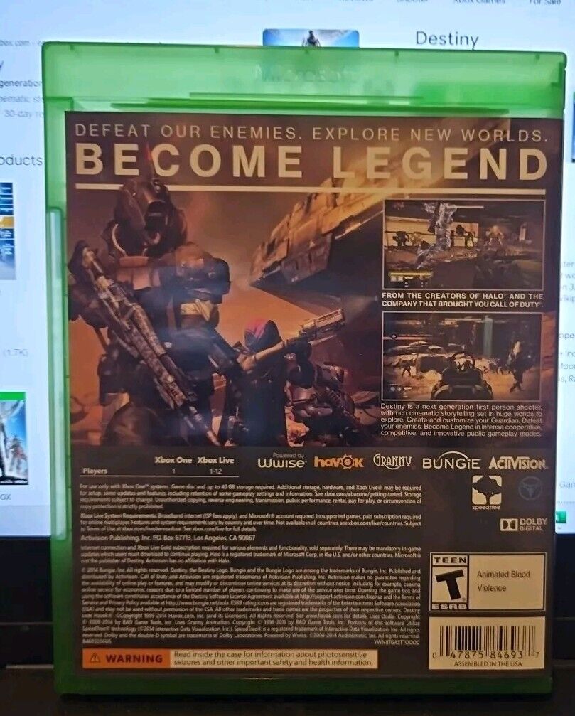 Destiny (Microsoft Xbox One, 2014) Tested. Resealed.