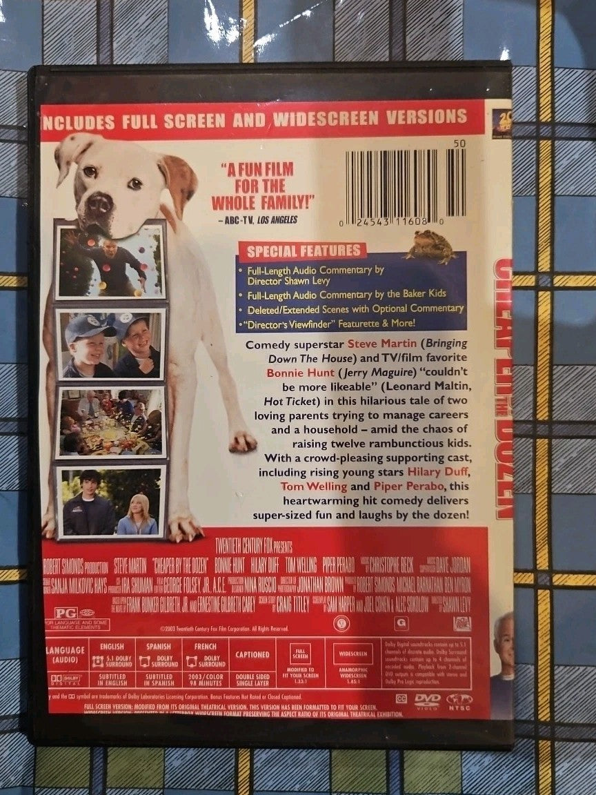 Cheaper by the Dozen (DVD, 2003) Tested slim case cropped artwork.