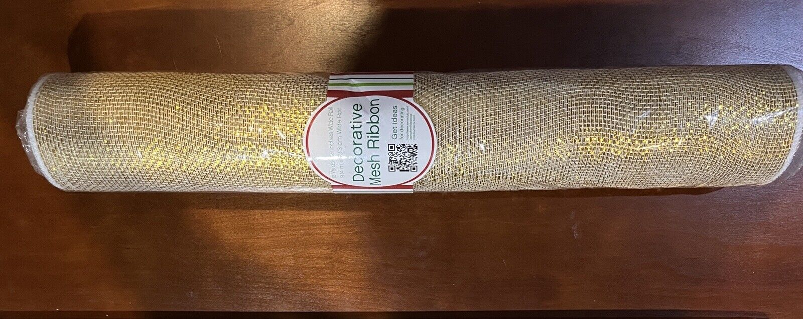 Gold Decorative Mesh Ribbon  21” By 30’