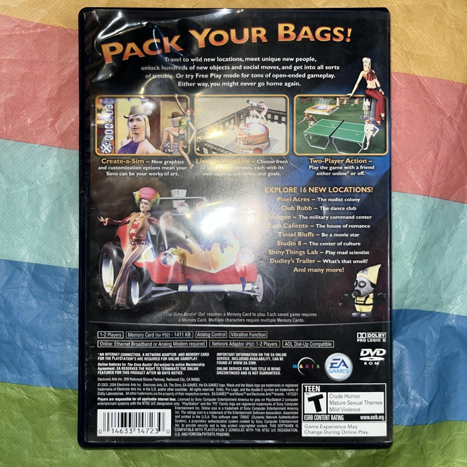 Sims Bustin Out (PS2) Tested.  No Manual. New Case.