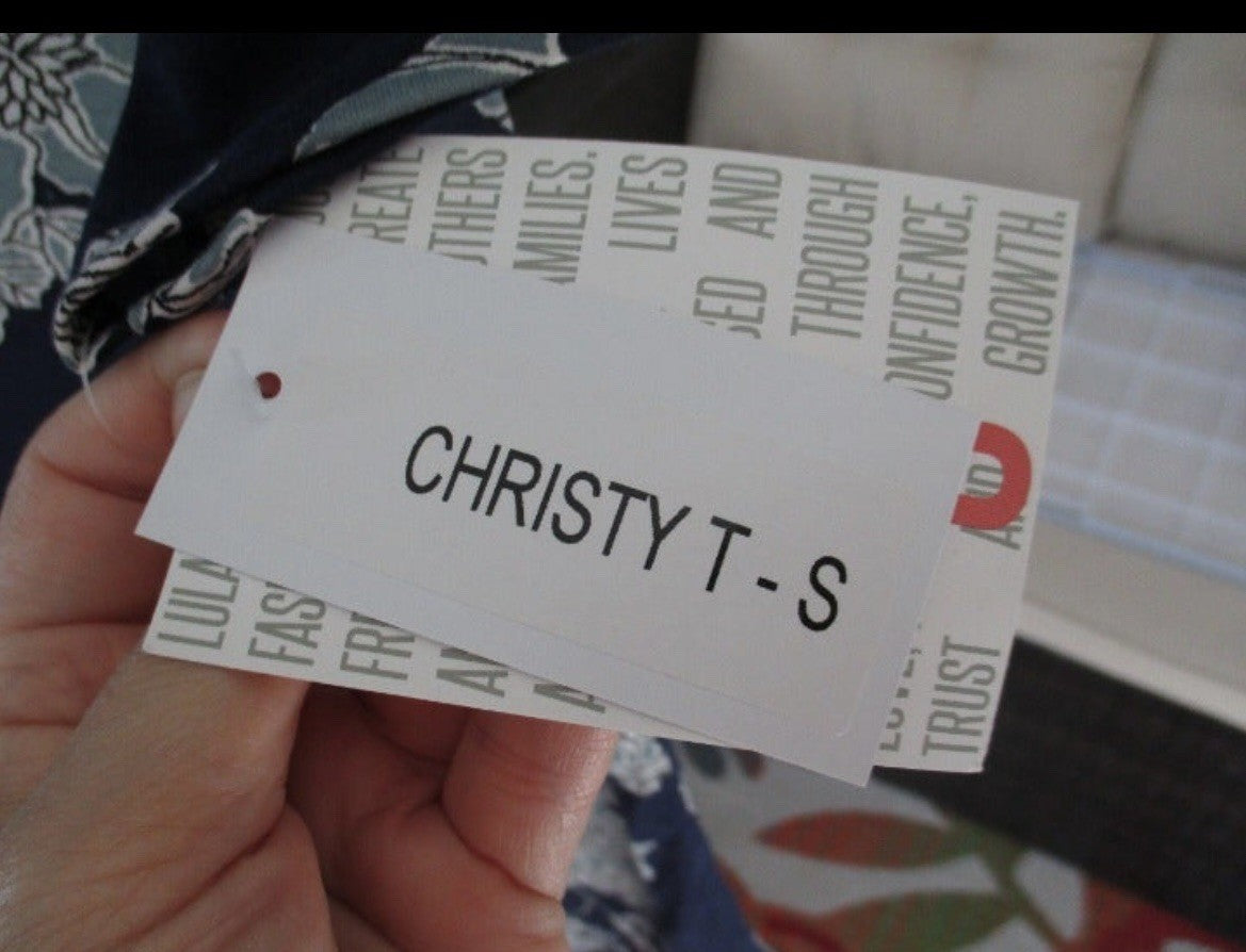 NWT LuLaRoe Christy V-neck Navy Floral Top Shirt Blouse SMALL