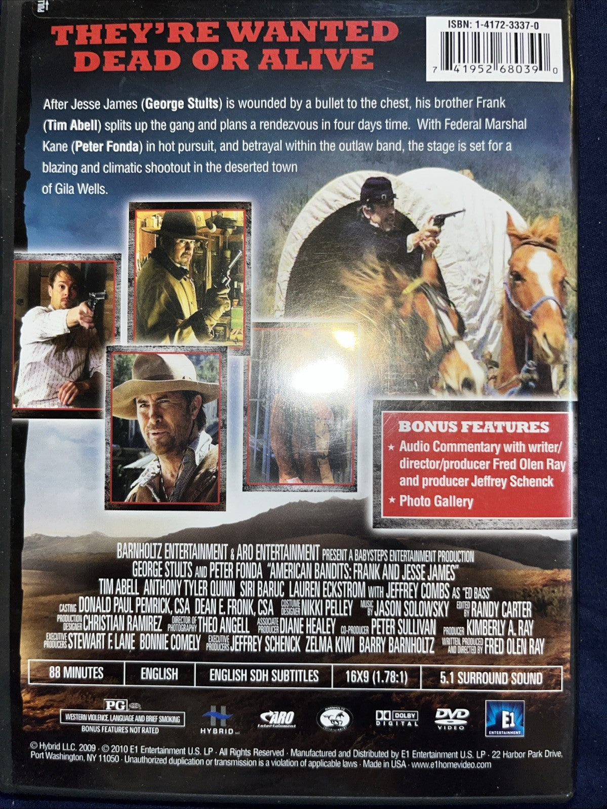 American Bandits: Frank and Jesse James (DVD, 2010) Tested. New Case. Resealed