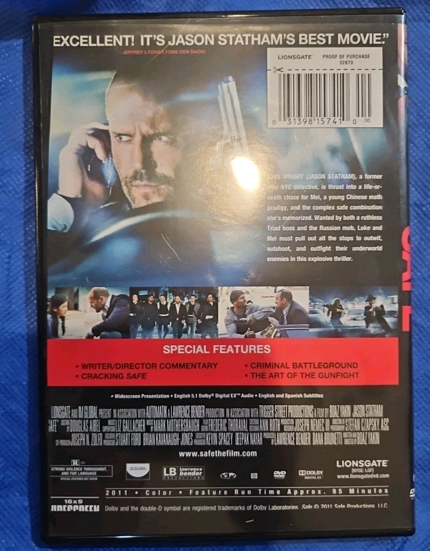 Safe (DVD, 2012) Slipcase. Artwork Cropped. Tested