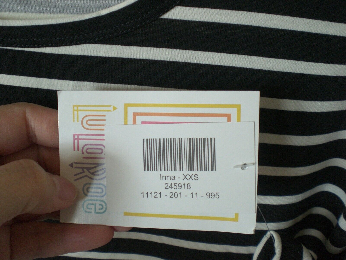 LuLaRoe Irma Black and White Stripe New with Tags