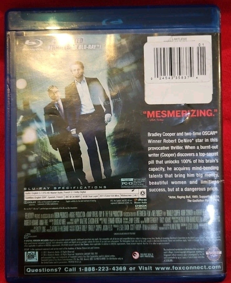 Limitless (Blu-ray) Damaged Artwork. Tested. New Case
