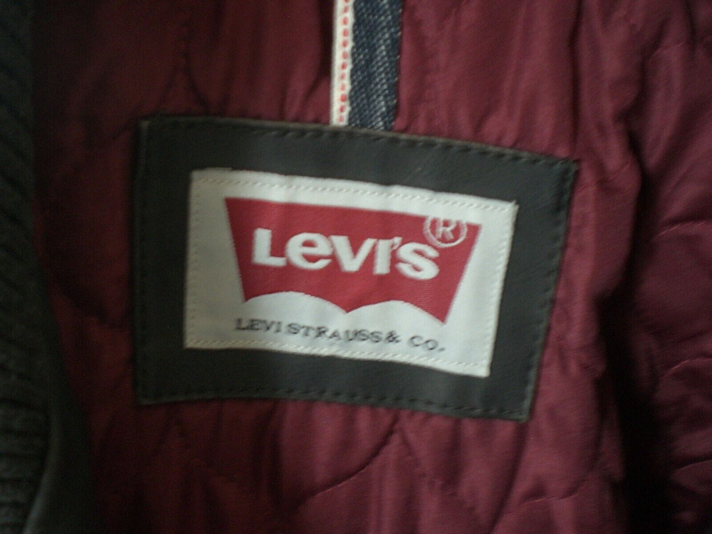 Men's Pleather Levi's Bomber Jacket Sz Medium