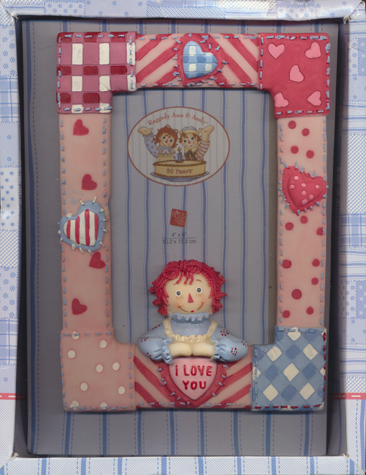 Russ - Raggedy Ann 4" x 6" Picture Frame 90 Years 2006 Valentine  