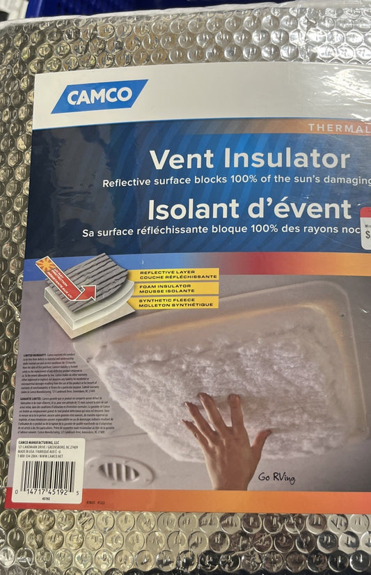 Camco RV Motor Roof Vent Sunshield Reflective Insulator Shade Pillow Cover 14"