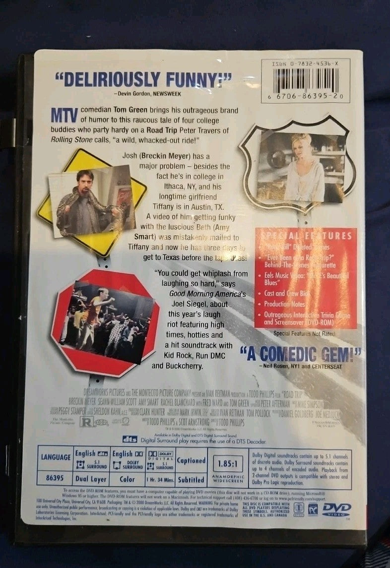 Road Trip (DVD, 2000) Cover Art Moisture Damage. Tested