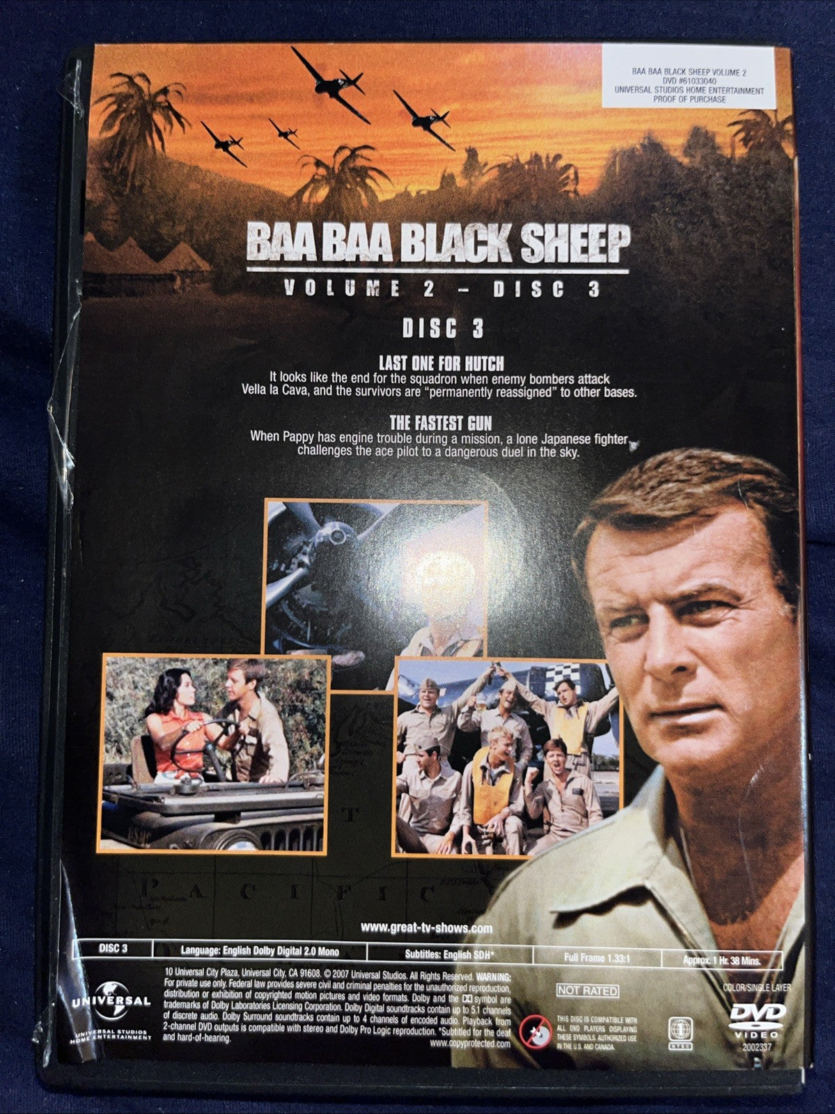 Baa Baa Black Sheep Squadron: Season 1 Volume 2 (DVD) Tested. Missing Insert
