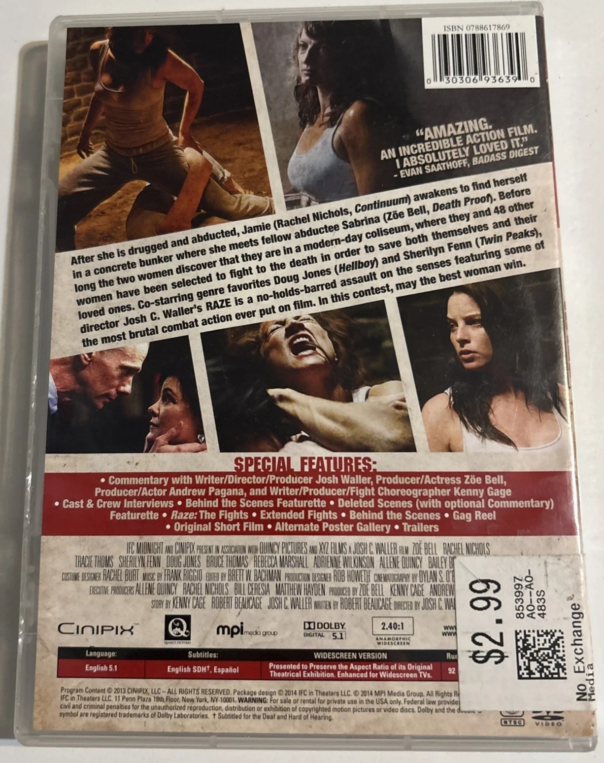 Raze (DVD) Starring ZO Bell, Rachel Nichols - New