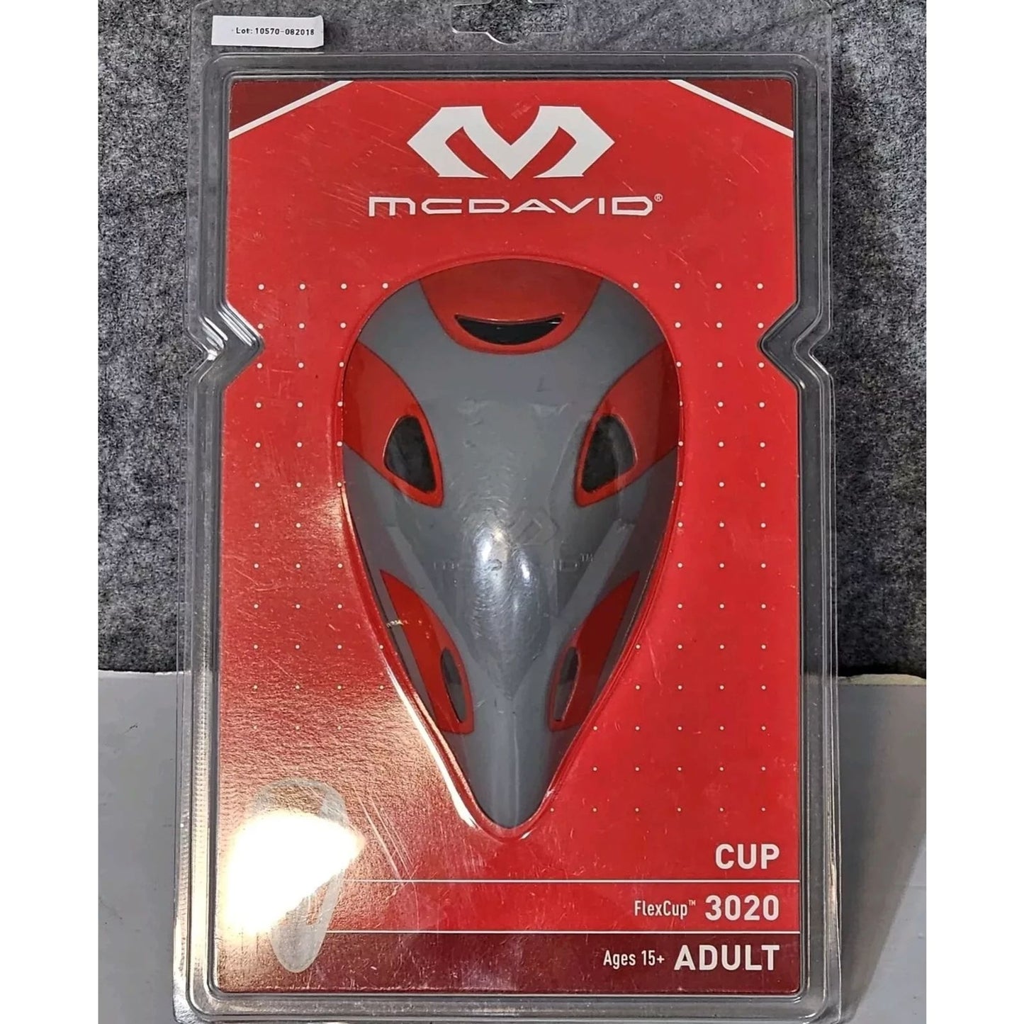 McDavid Men's Adult Gray & Red Flex Cup Model 3020