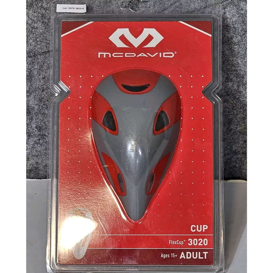 McDavid Men's Adult Gray & Red Flex Cup Model 3020