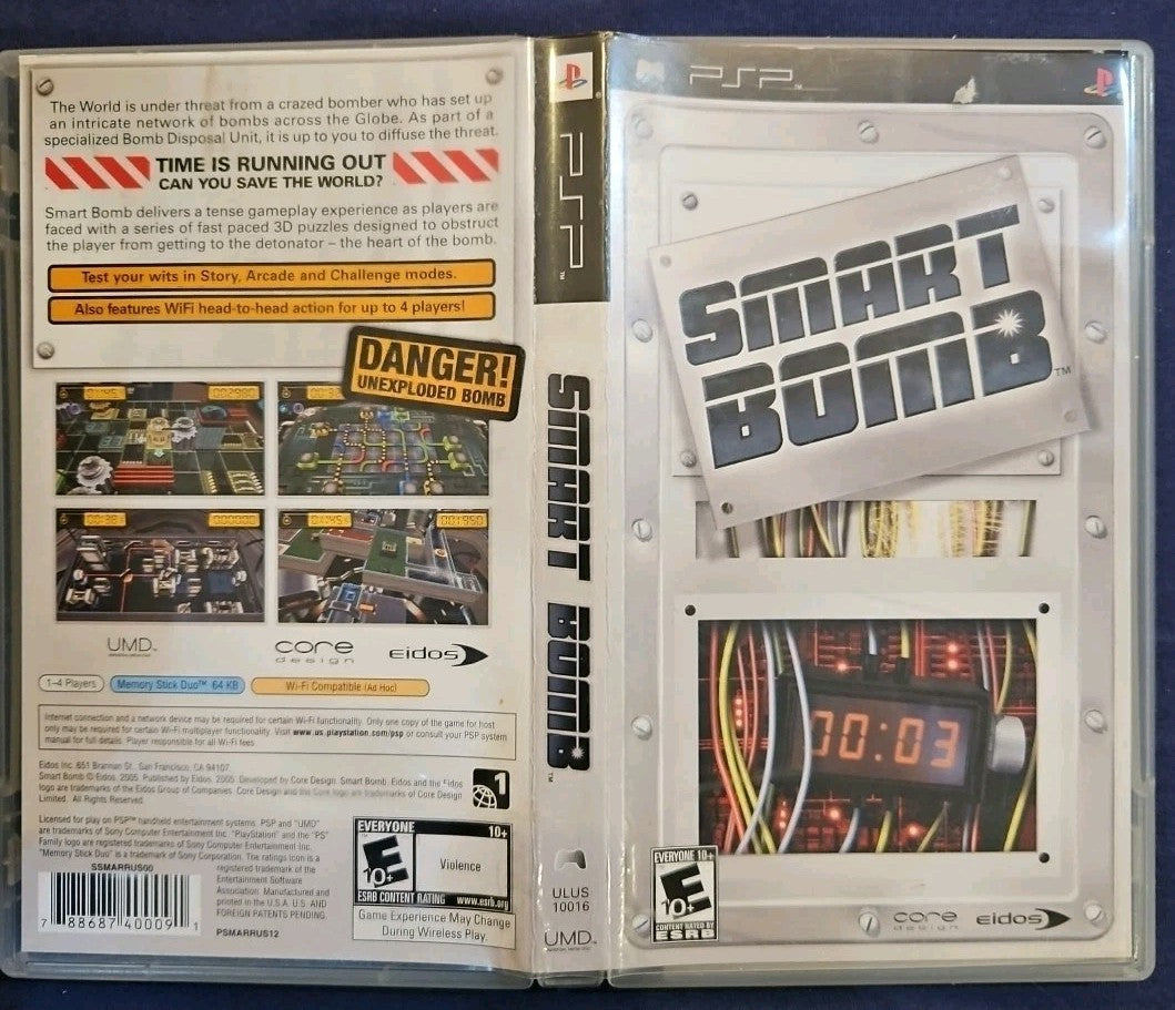 Smart Bomb (Sony PSP, 2005) No Game. Case, Box Art & Manual