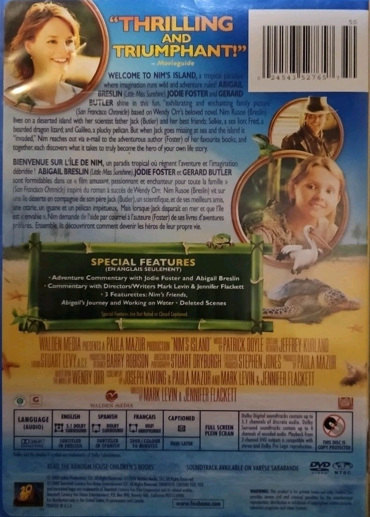 Nims Island (DVD, 2008, Canadian Pan and Scan Sensormatic) New Sealed