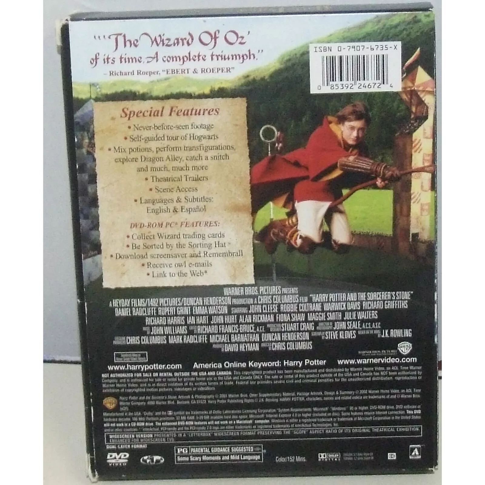 Harry Potter adn the Sorcerer's STone Special Widescreen Edition (DVD) Very Good