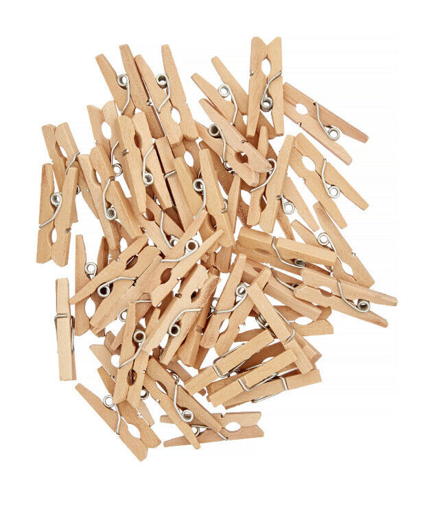 Miniature Wooden Clothespins - 50 ct