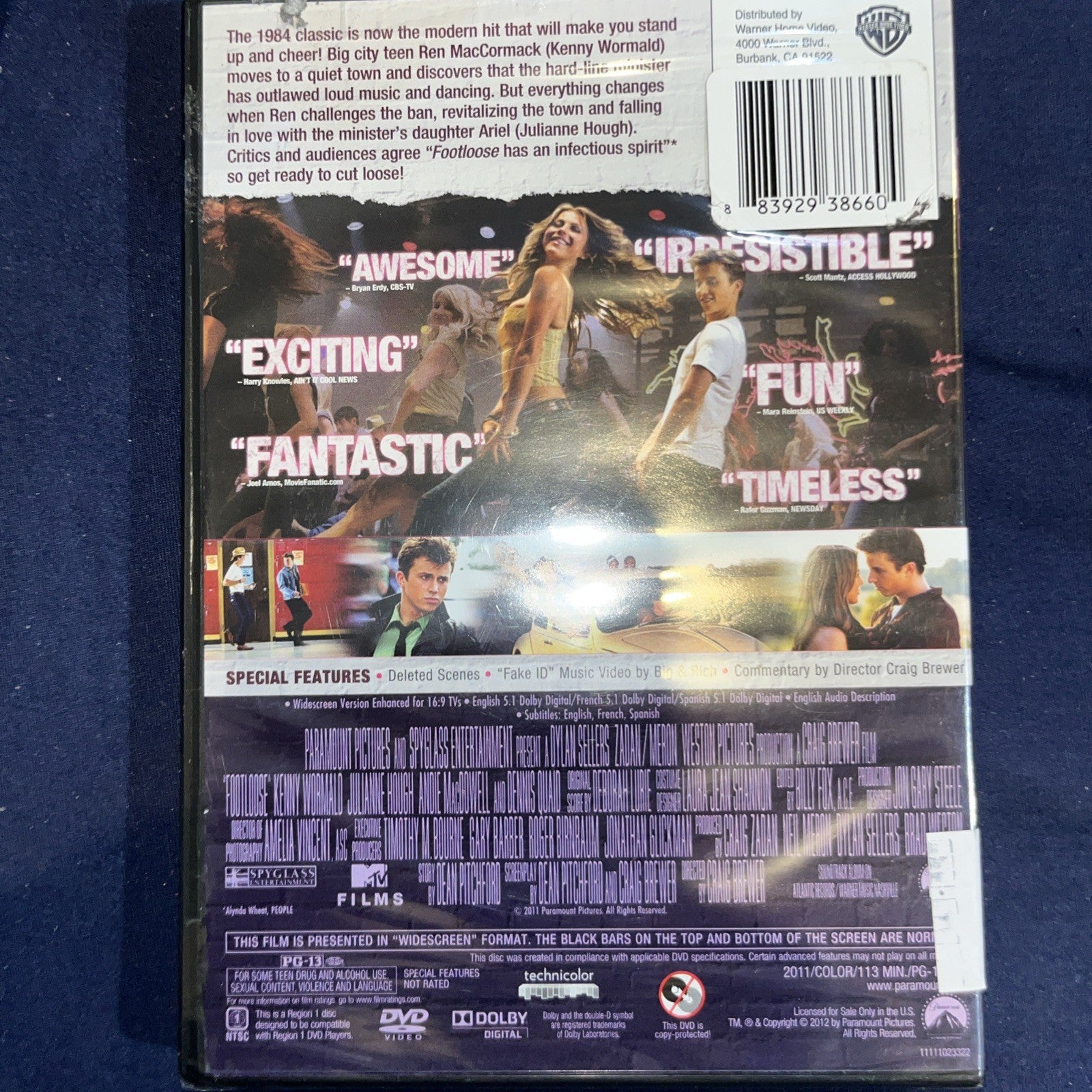 Footloose DVD 2012 Julianne Hough Miles Teller Dennis Quaid Andie McDowell New