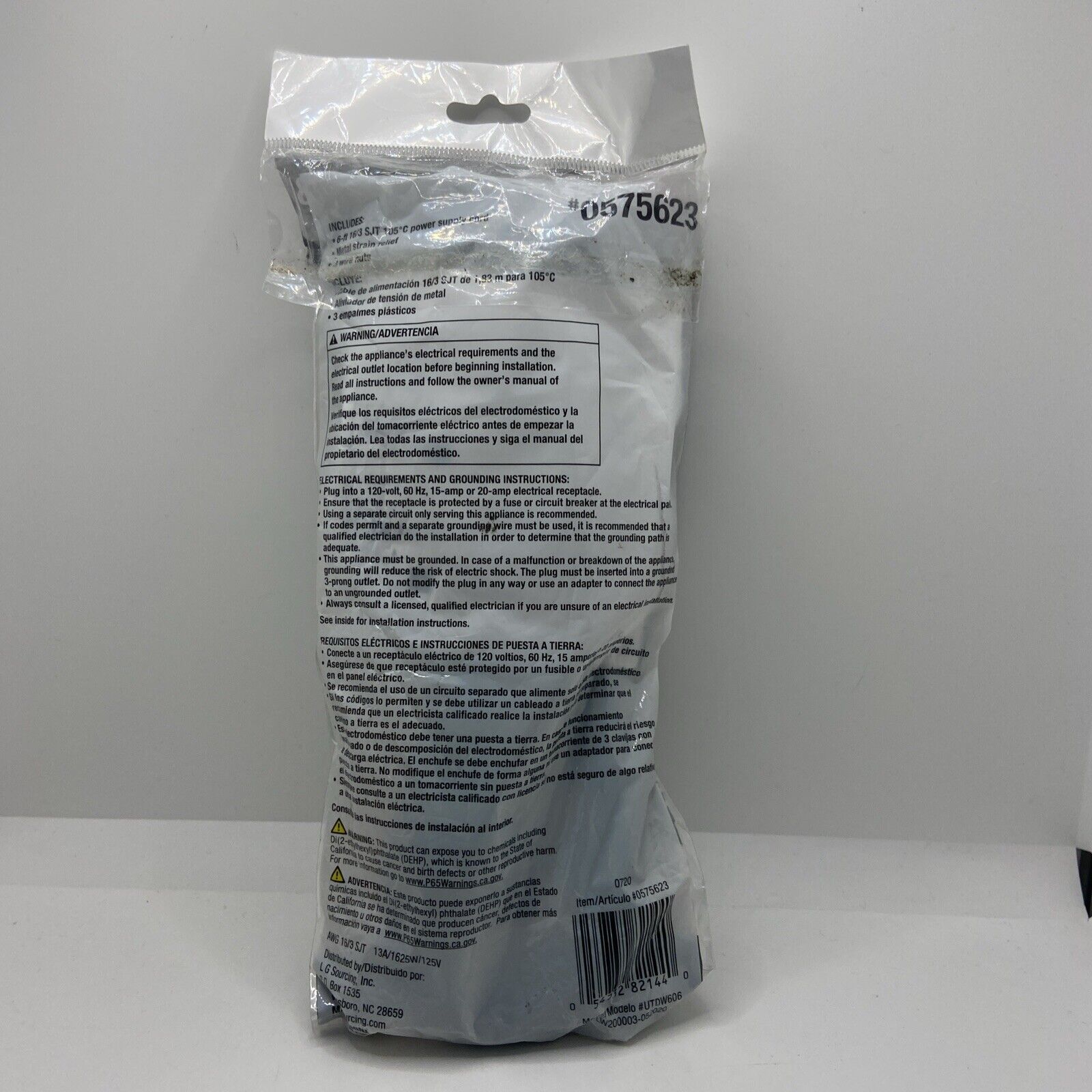 Utilitech 6ft 16/3 SJT Black Replacement Power Supply Cord #0575623