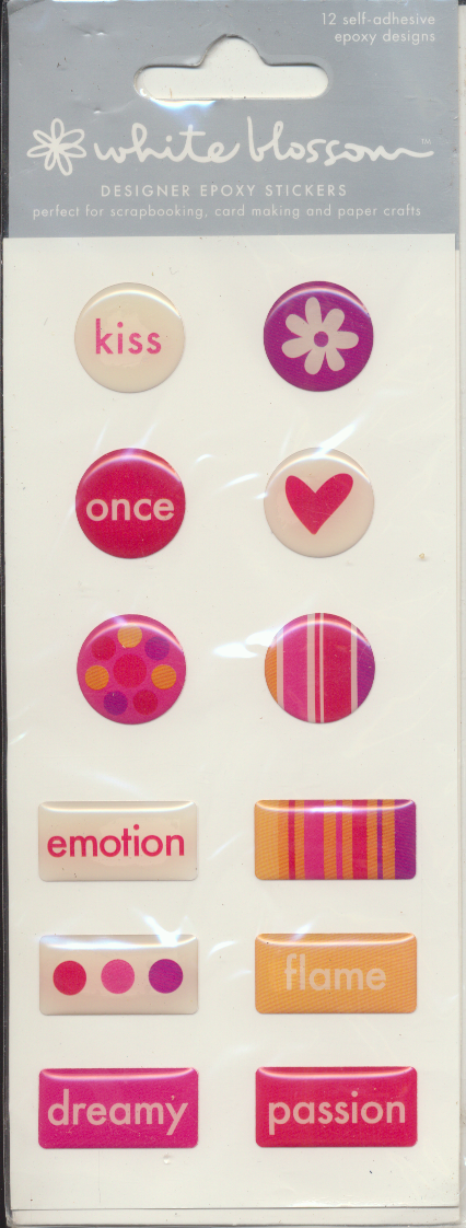 White Blossom Desgner Epoxy Stickers