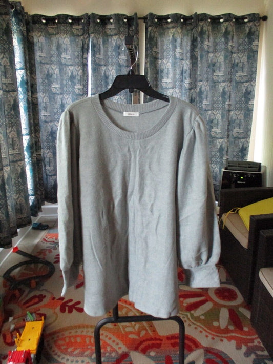 Cherish Heather Gray Fleece Puff Sleeve Top 3XL